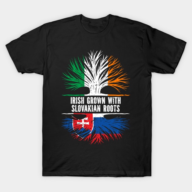 Irish Grown With Slovakian Roots Ireland Flag T-Shirt by silvercoin